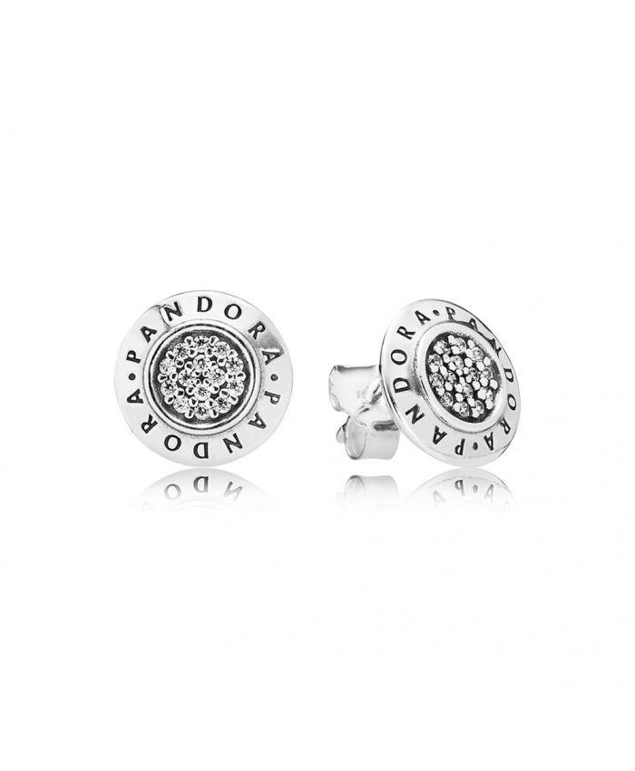 PANDORA Signature Stud Earrings, Clear CZ