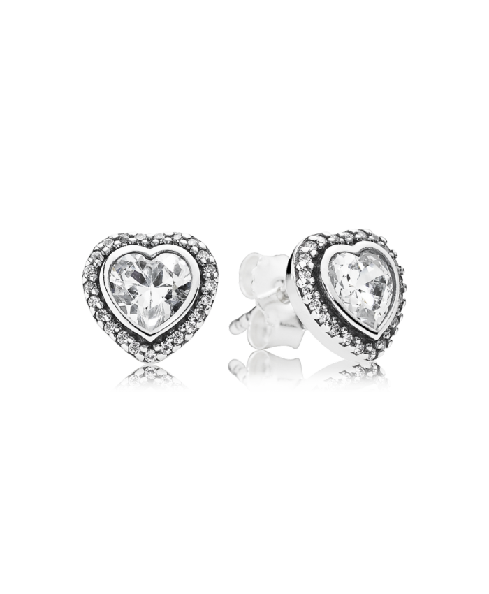 Pandora Sparkling Love Stud Earrings, Clear CZ