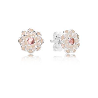 Pandora Blooming Dahlia, Cream Enamel & Blush Pink Crystals