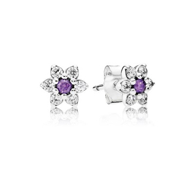 Pandora Forget Me Not, Purple & Clear CZ