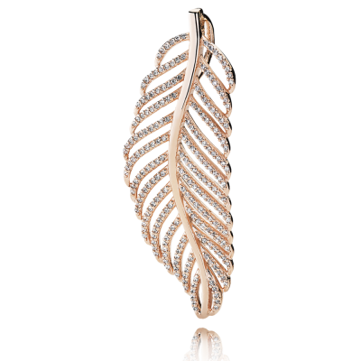 Pandora Light As A Feather Pendant, PANDORA Rose™ & CZ