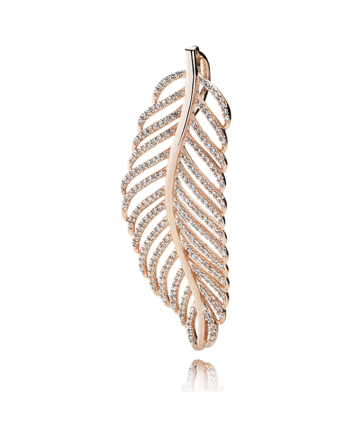 Pandora Light As A Feather Pendant, PANDORA Rose™ & CZ