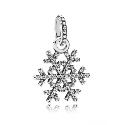 Pandora Winter Kiss Snowflake Pendant, Clear CZ