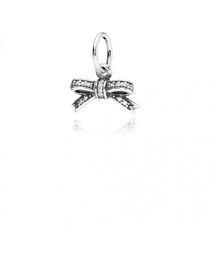 Pandora Sparkling Bow Pendant, Clear CZ