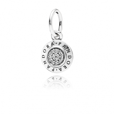 PANDORA Signature Pendant, Clear CZ