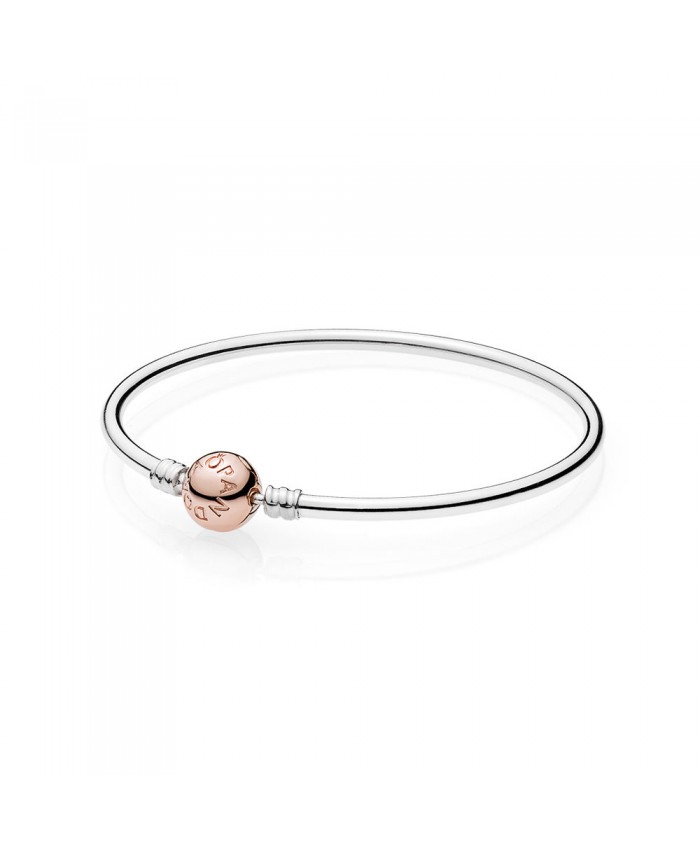 Pandora Sterling Silver Bangle w/ PANDORA Rose™ Clasp