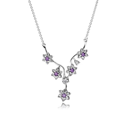 Pandora Forget Me Not, Purple & Clear CZ