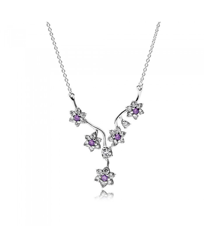 Pandora Forget Me Not, Purple & Clear CZ