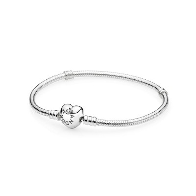 Pandora Silver Charm Bracelet with Heart Clasp