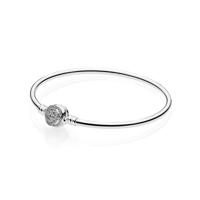 Pandora Disney, Beauty & The Beast Bangle, Clear CZ