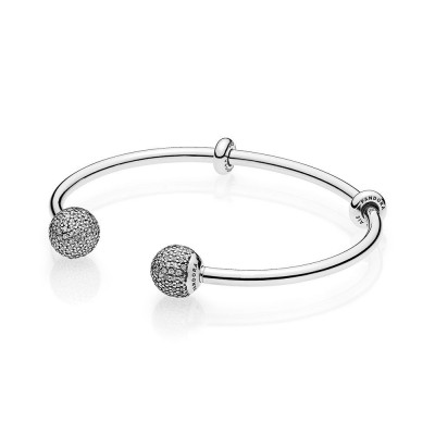 Pandora Open Bangle, Clear CZ