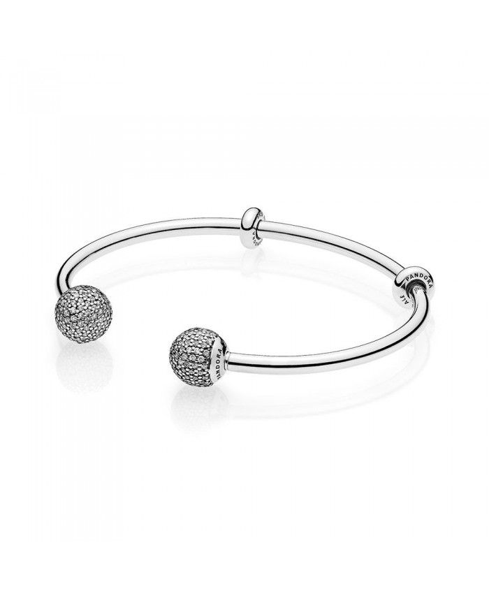 Pandora Open Bangle, Clear CZ