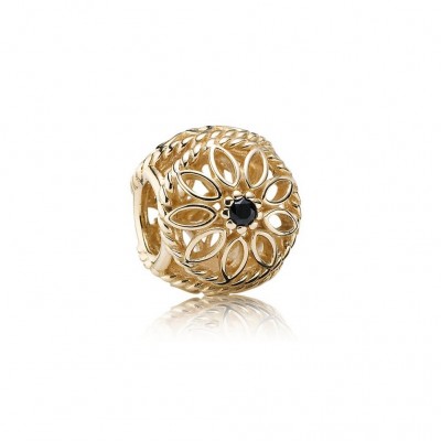 Pandora Delicate Beauty, Black Spinel & 14K Gold