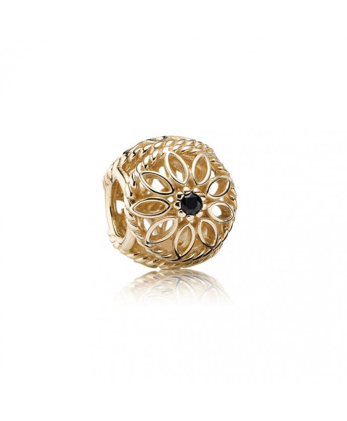 Pandora Delicate Beauty, Black Spinel & 14K Gold