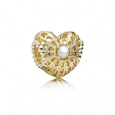 Pandora 14K Gold Vintage Heart Charm