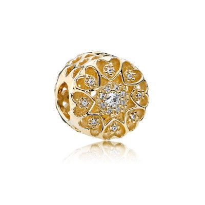 Pandora Hearts of Gold, Clear CZ & 14K Gold