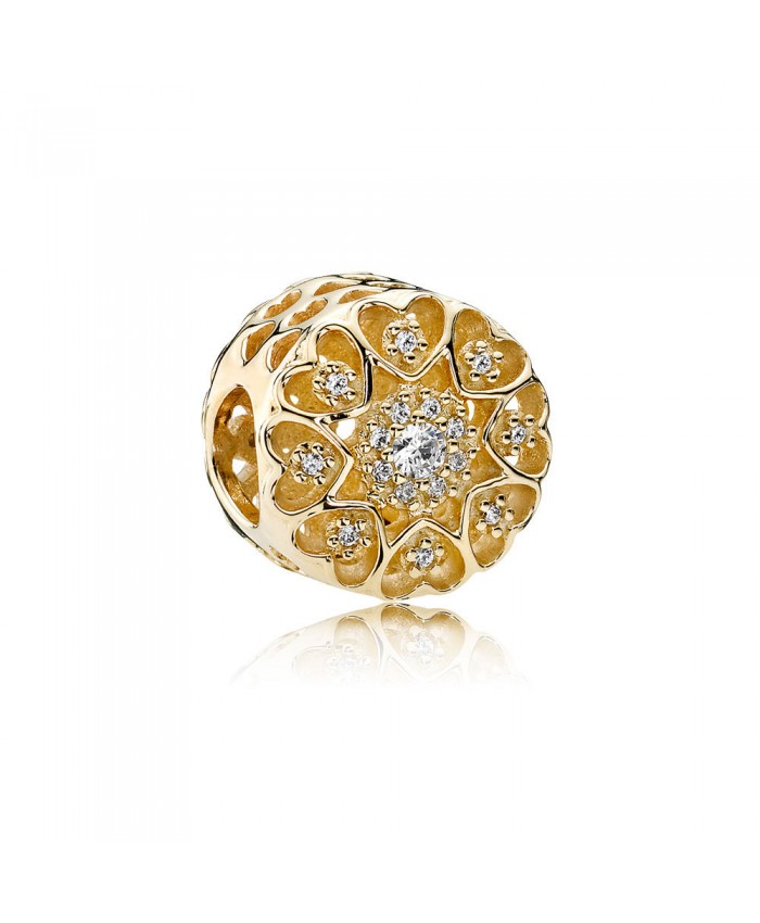 Pandora Hearts of Gold, Clear CZ & 14K Gold