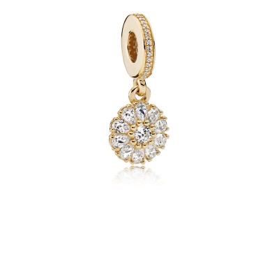 Pandora Embellished Floral, 14K Gold & Clear CZ