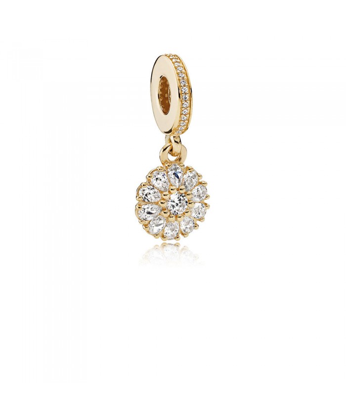 Pandora Embellished Floral, 14K Gold & Clear CZ