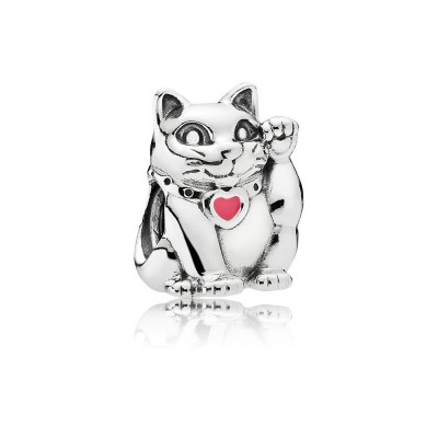 Pandora Lucky Cat, Pink Enamel