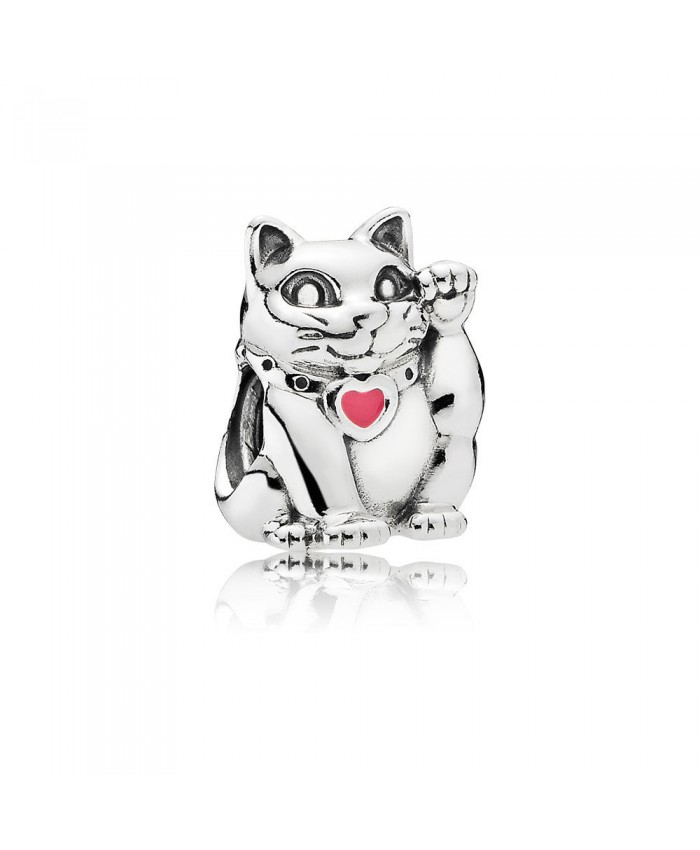 Pandora Lucky Cat, Pink Enamel