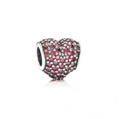 Pandora Pavé Heart, Red CZ