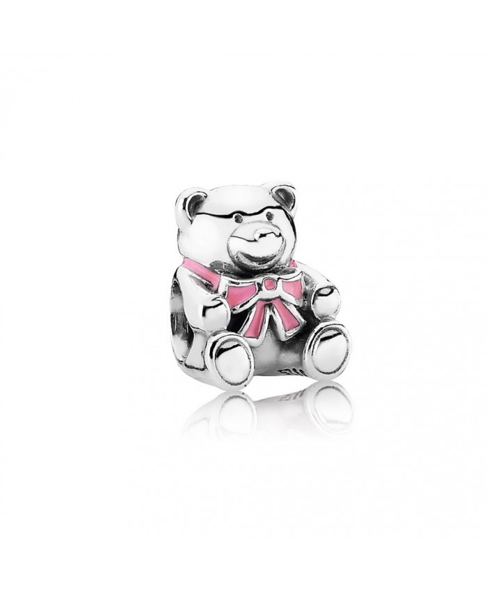 Pandora "It's A Girl" Teddy Bear, Pink Enamel