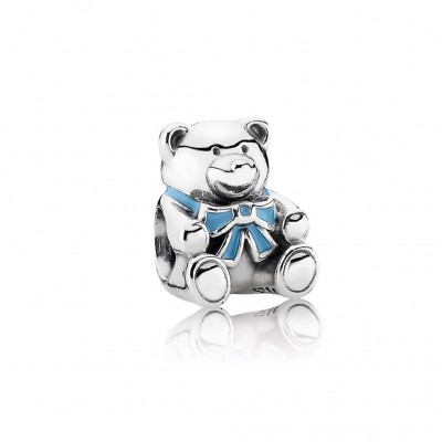 Pandora "It's A Boy" Teddy Bear, Blue Enamel