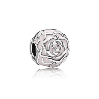 Pandora Rose Garden Clip, Pink Enamel