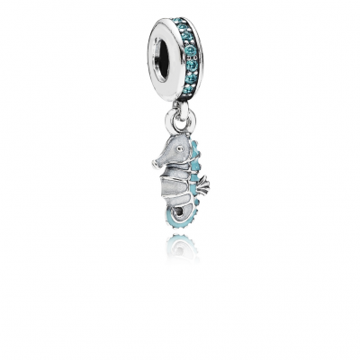 Pandora Tropical Seahorse, Teal CZ & Turquoise Enamel