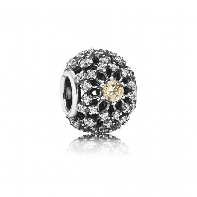 Pandora Inner Radiance, Golden-Colored & Clear CZ