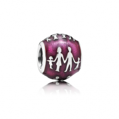 Pandora Family Silhouette, Transparent Fuchsia Enamel