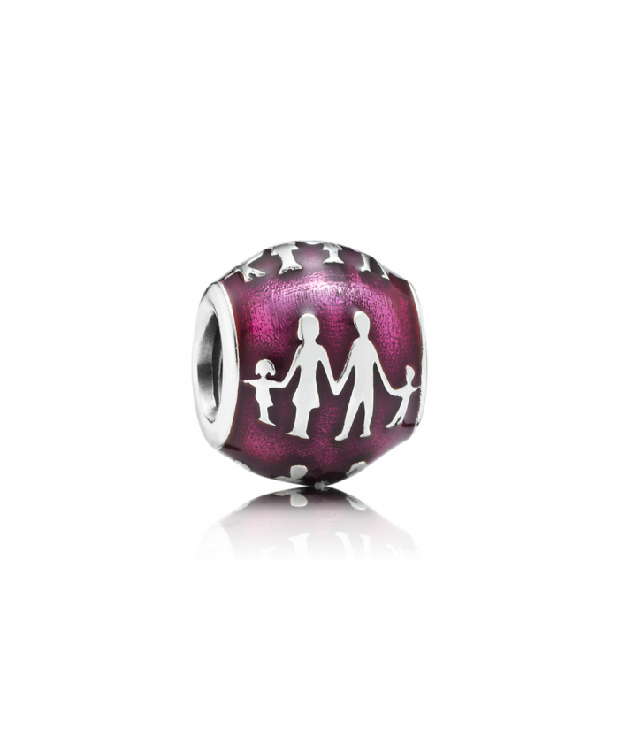 Pandora Family Silhouette, Transparent Fuchsia Enamel