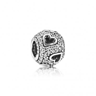 Pandora Tumbling Hearts, Clear CZ