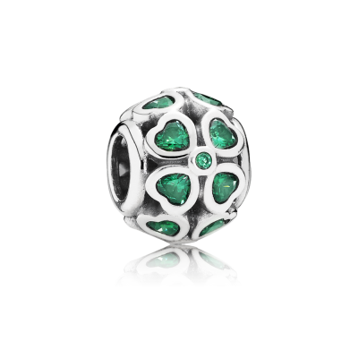 Pandora Green Lucky Clover, Dark Green CZ