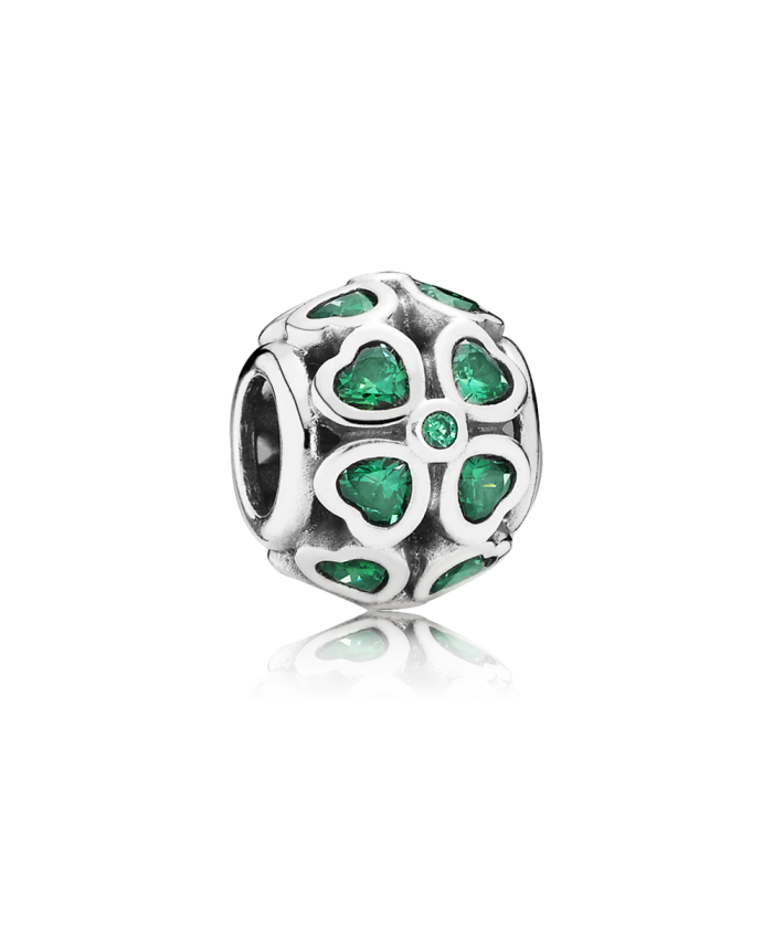 Pandora Green Lucky Clover, Dark Green CZ