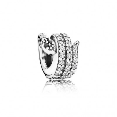 Pandora Sparkling Snake, Clear CZ & Black Crystal