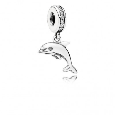 Pandora Playful Dolphin, Clear CZ