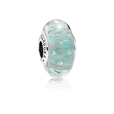 Pandora Mint Glitter, Murano Glass