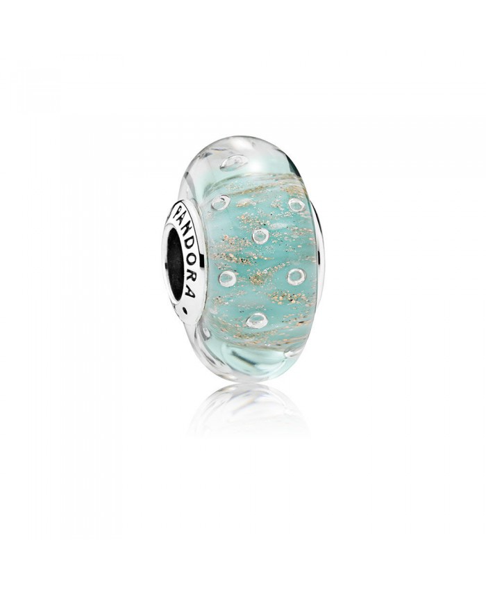 Pandora Mint Glitter, Murano Glass