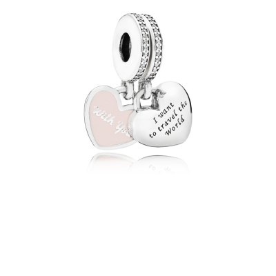 Pandora Travel Together Forever, Pink Enamel & Clear CZ