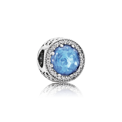 Pandora Radiant Hearts, Sky-Blue Crystal & Clear CZ