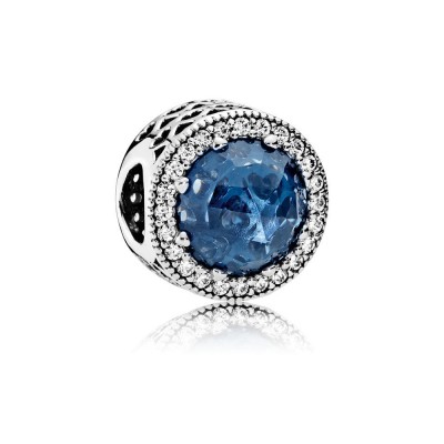 Pandora Radiant Hearts Charm, Moonlight Blue Crystal & Clear CZ