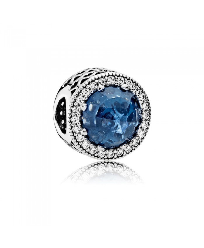 Pandora Radiant Hearts Charm, Moonlight Blue Crystal & Clear CZ