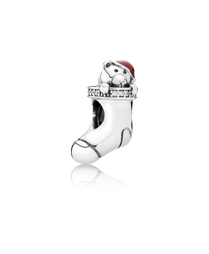 Pandora Christmas Stocking, Red Enamel & Clear CZ