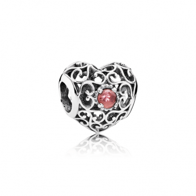 Pandora January Signature Heart, Garnet