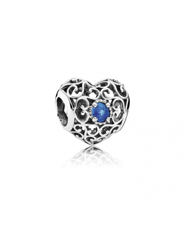 Pandora December Signature Heart, London Blue Crystal