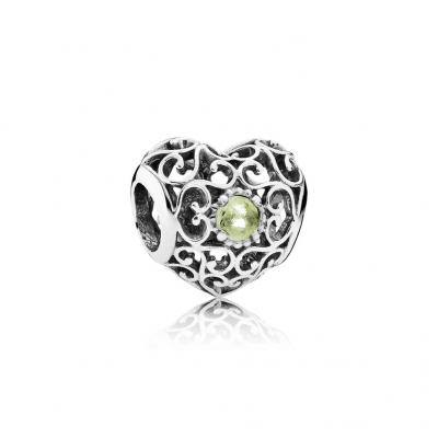 Pandora August Signature Heart, Peridot