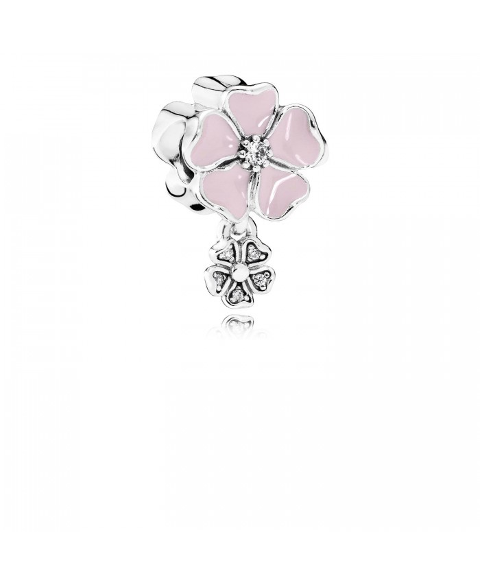 Pandora Poetic Blooms, Soft Pink Enamel & Clear CZ