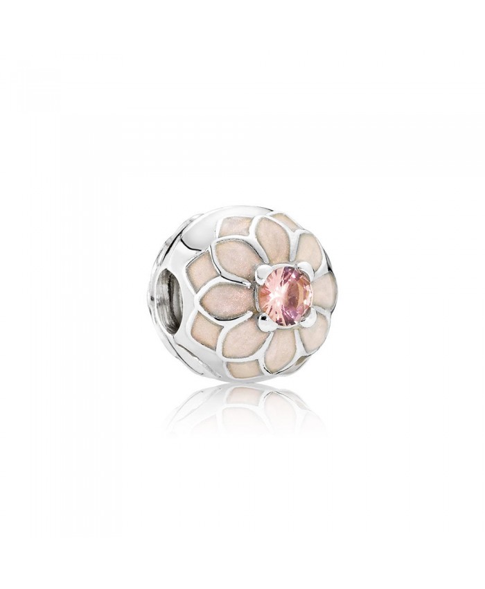 Pandora Blooming Dahlia Clip, Cream Enamel & Blush Pink Crystal